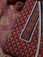 Printed Cotton Blend Unstitched Suit With Dupatta